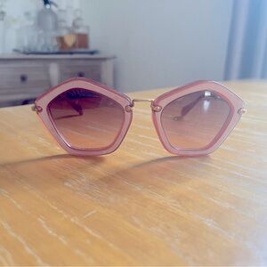 Miu Miu Pink Suede Sunglasses